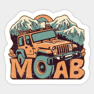 Moab Utah - Offroad Adventure - Vintage Jeep Rock Crawler Sticker